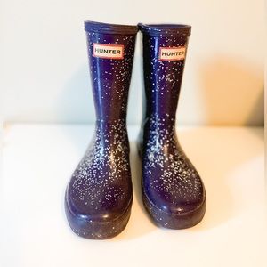 Size US 12/13 UK 11 Hunter Rain Boots Purple Sparkle